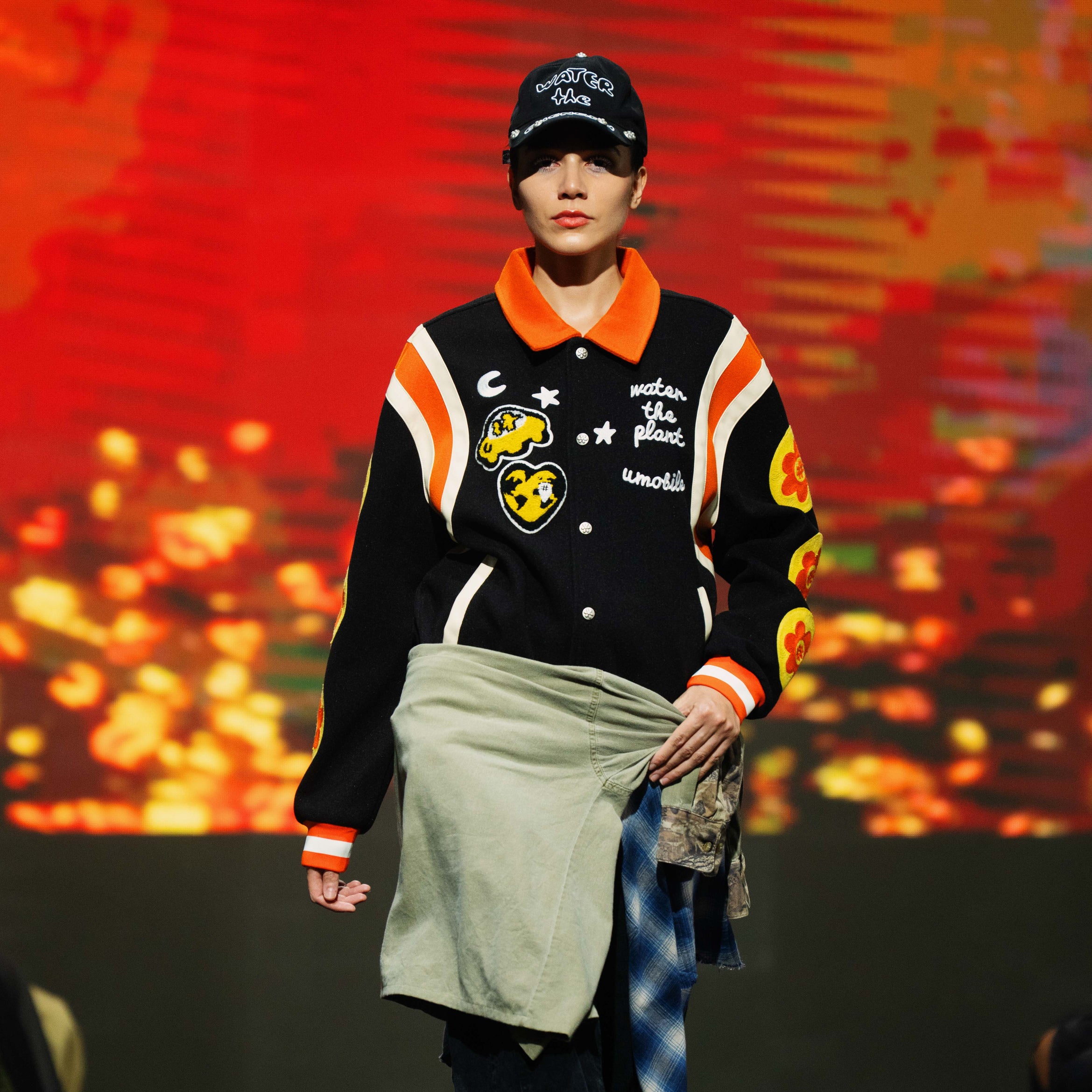 WTP x UM "EXPLORER" Varsity Jacket | Black Orange