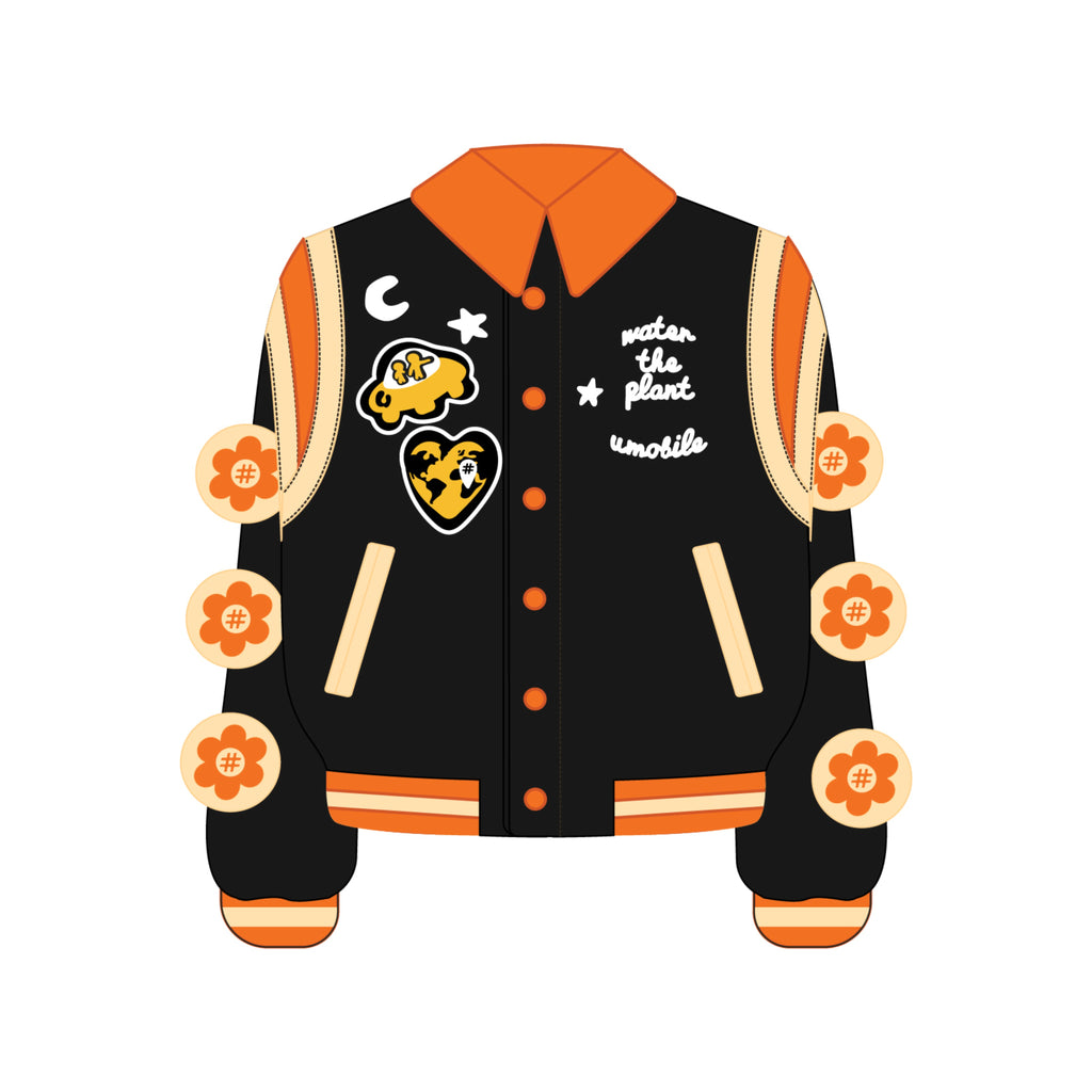 WTP x UM "EXPLORER" Varsity Jacket | Black Orange