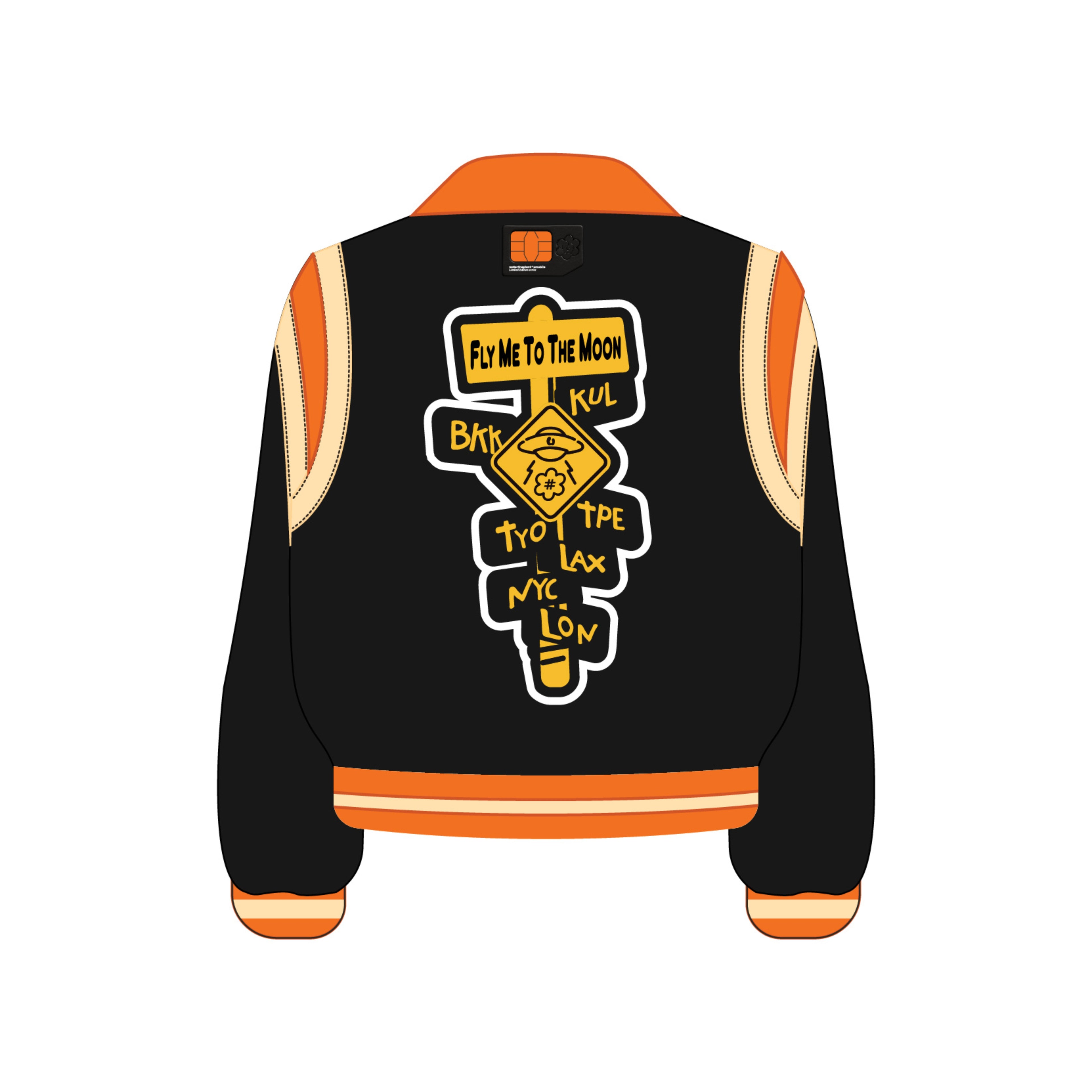 WTP x UM "EXPLORER" Varsity Jacket | Black Orange