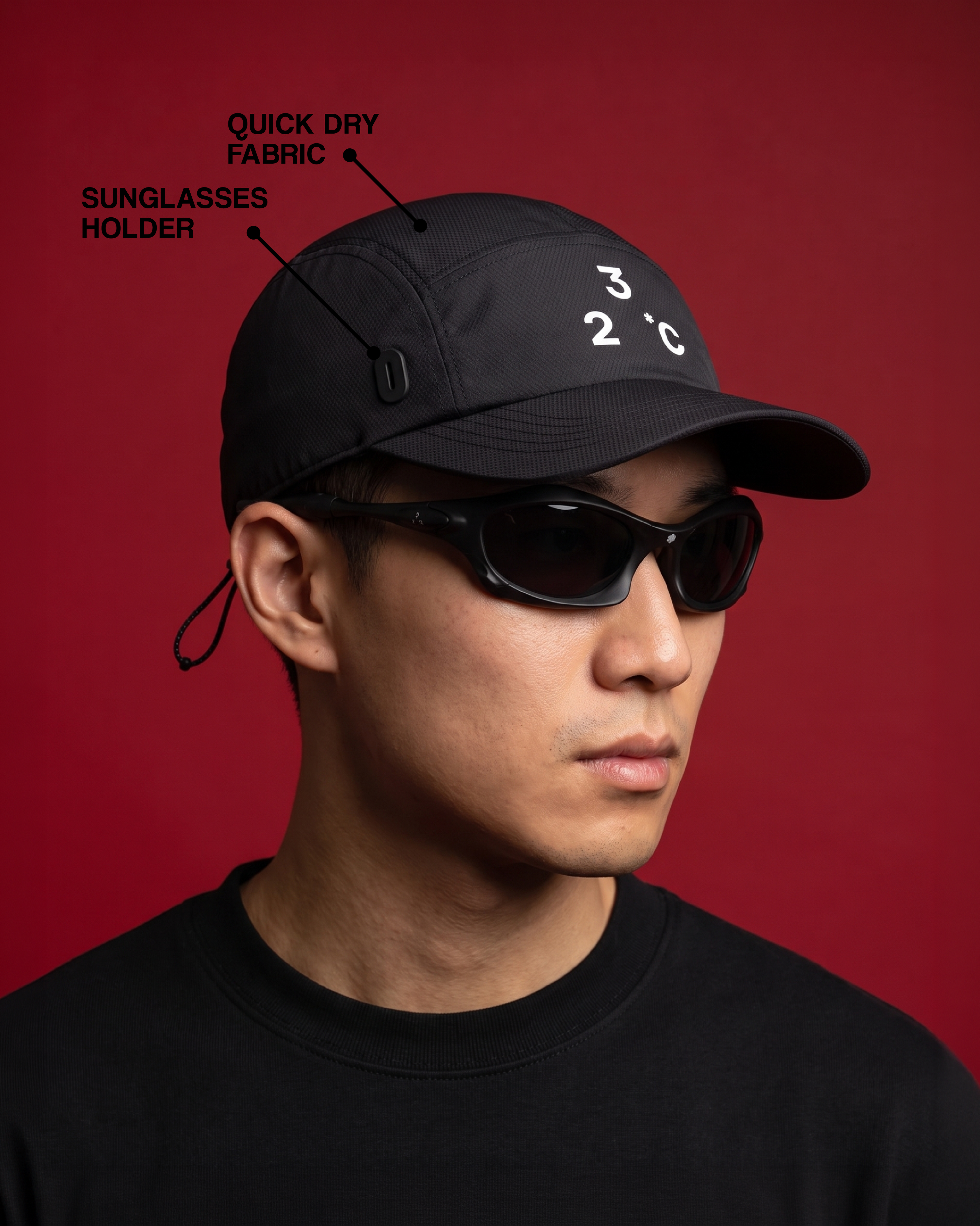 32°C  Daily Cap | Black
