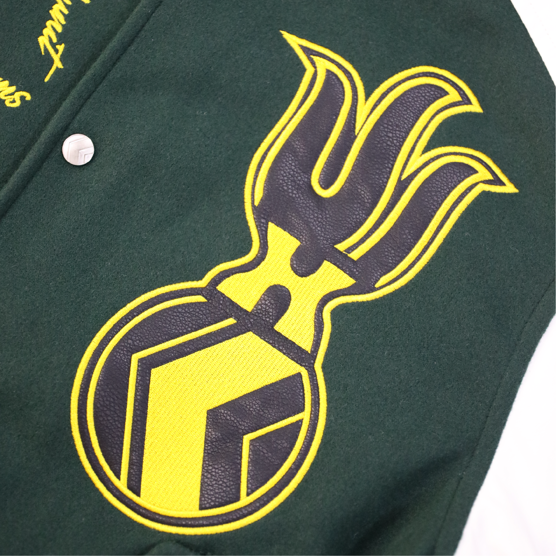 NU x TRITON "HIGH ROLLER" VARSITY JACKET | DARK GREEN