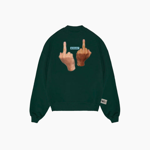 Flip Off Sweatshirt | Dark Green