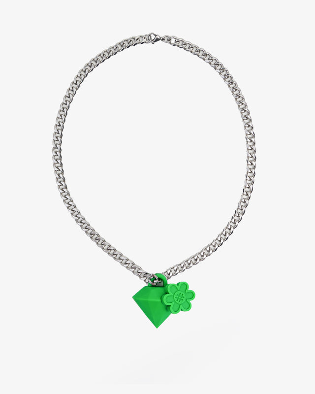 WTP "DIAMOND BLOOM" NECKLACE | CLOVER GREEN