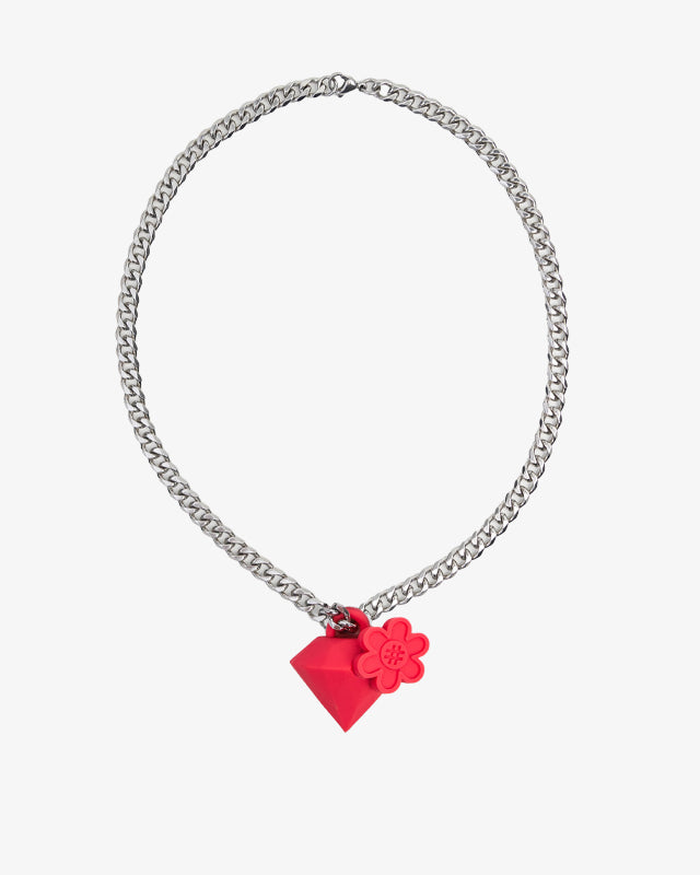 WTP "DIAMOND BLOOM" NECKLACE | FIERY RED