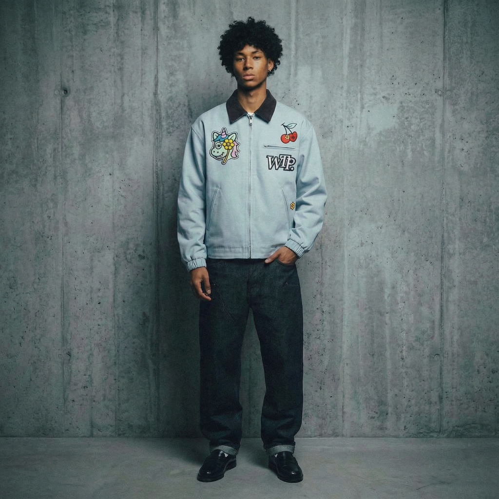 "Dream" Work Jacket | Pastel Blue