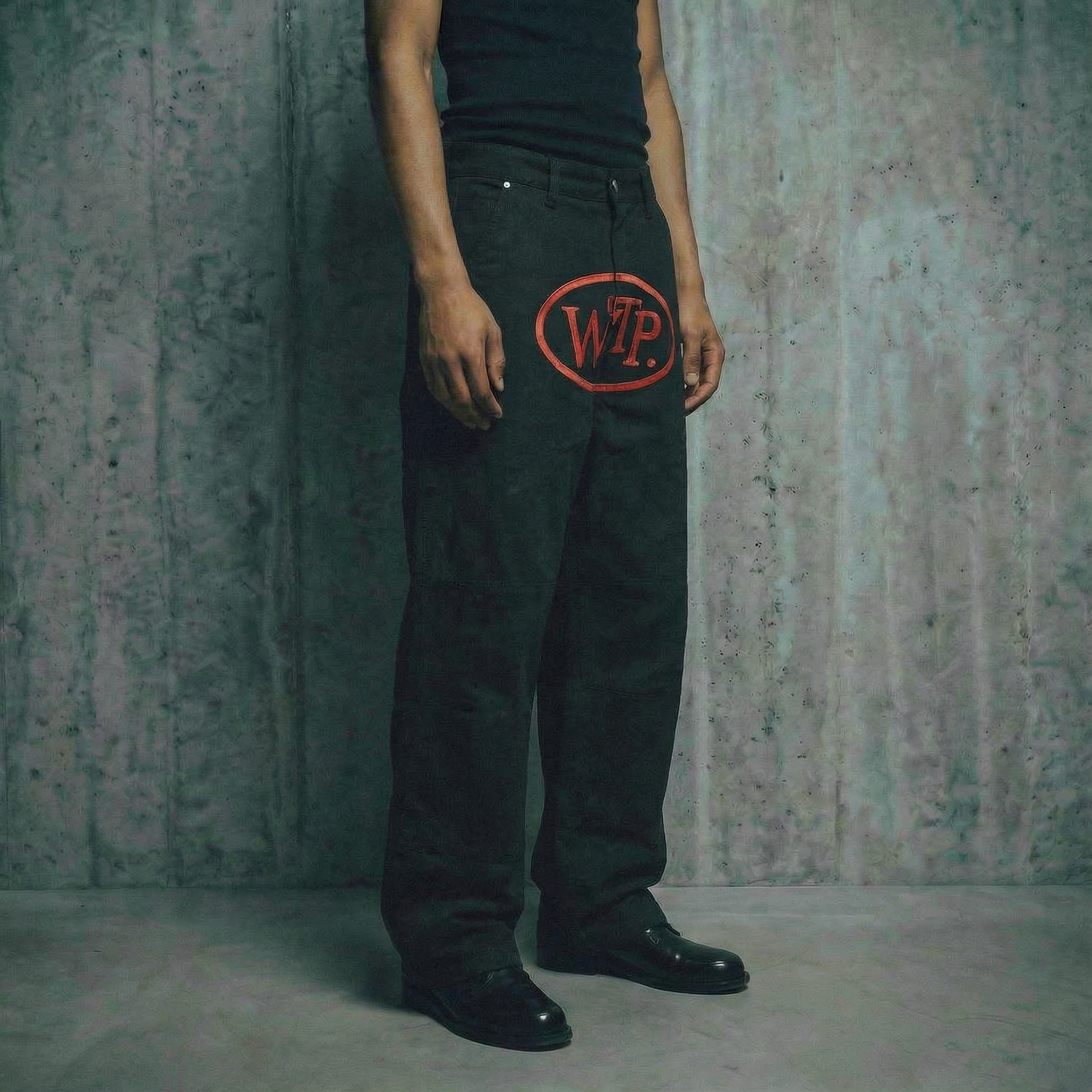 "Logo" Worker Pants | Black