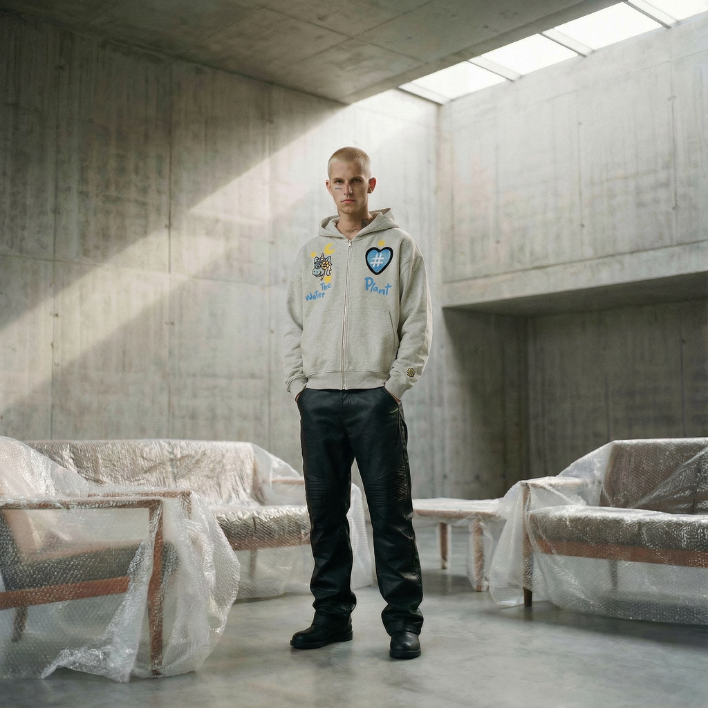 "Univorn" Zip Hoodie | Light Gray