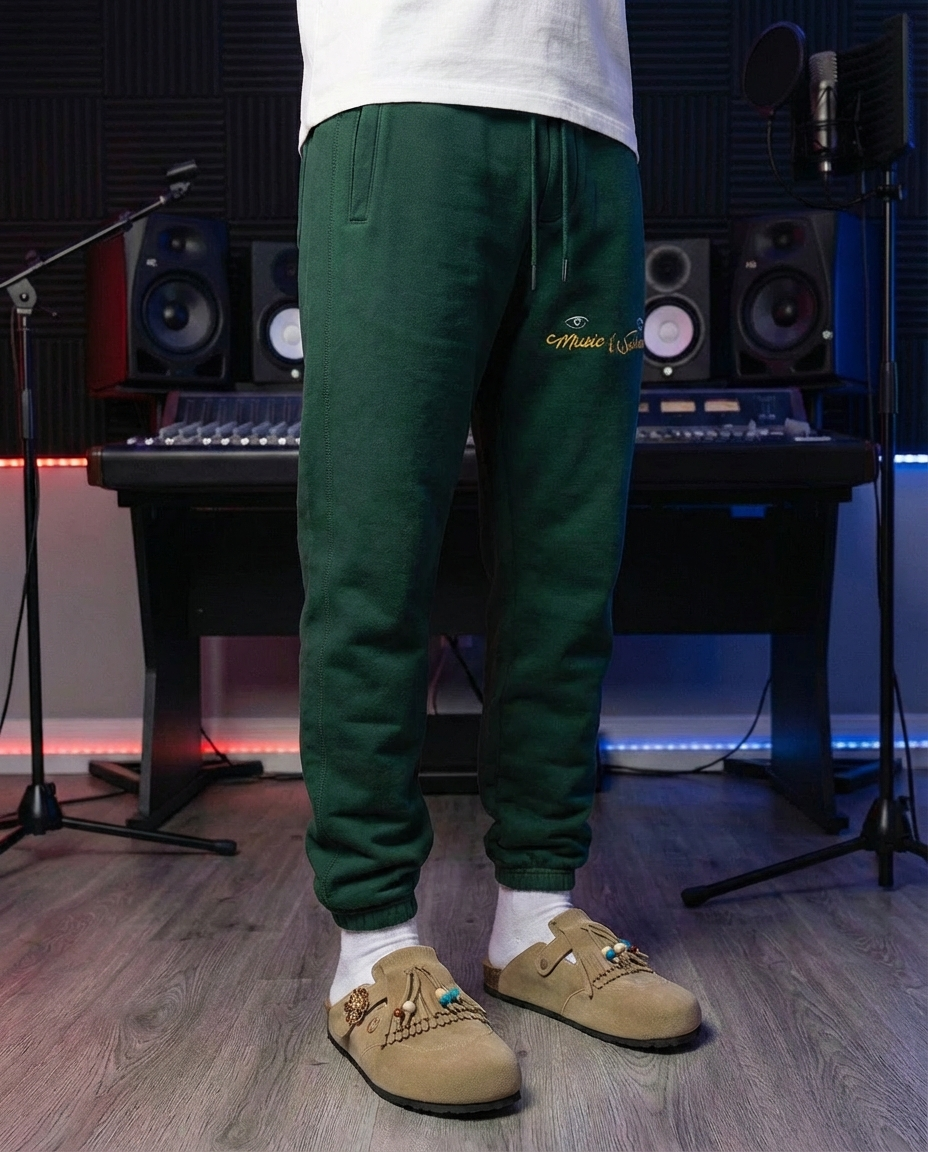 M&W Zipper Sweatpants | Dark Green