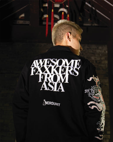 NU x FR2 Enter The Dragon Work Jacket Black NERDUNIT MALAYSIA