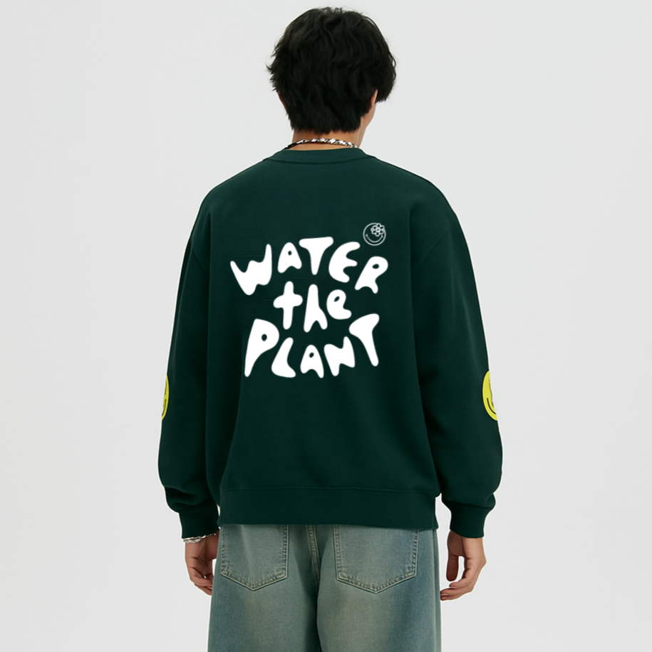 SMILEY SCRIPT SWEATER | DARK GREEN