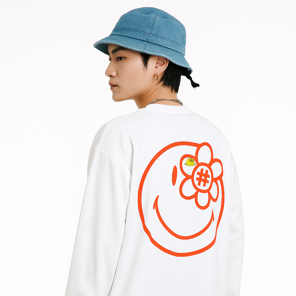 Smiley Hallmark L/S Tshirt | White