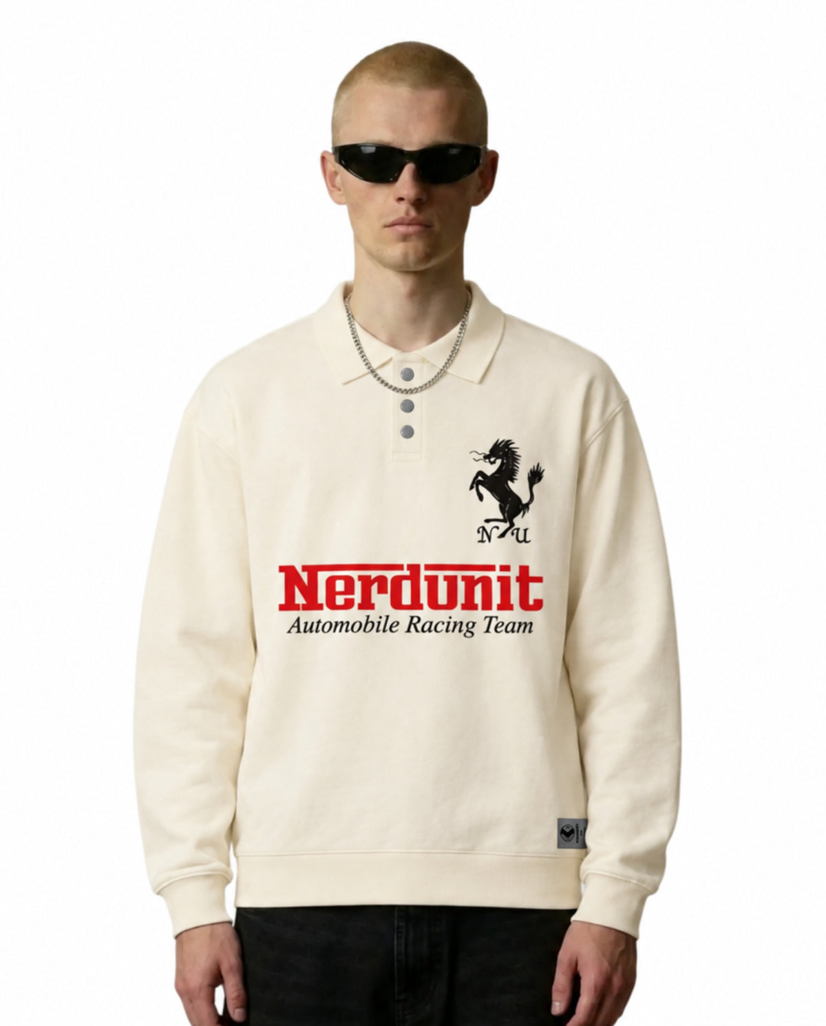 R4Love Racing L/S Polo | Flat White