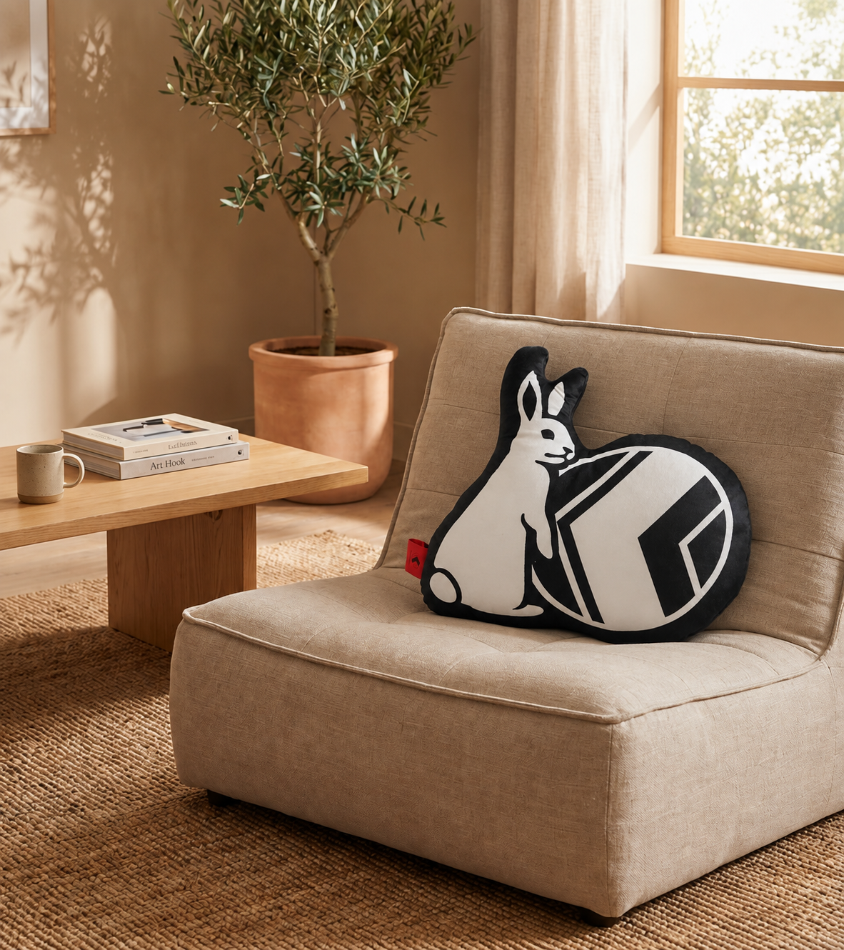 "RABBIT" Pillow | Black