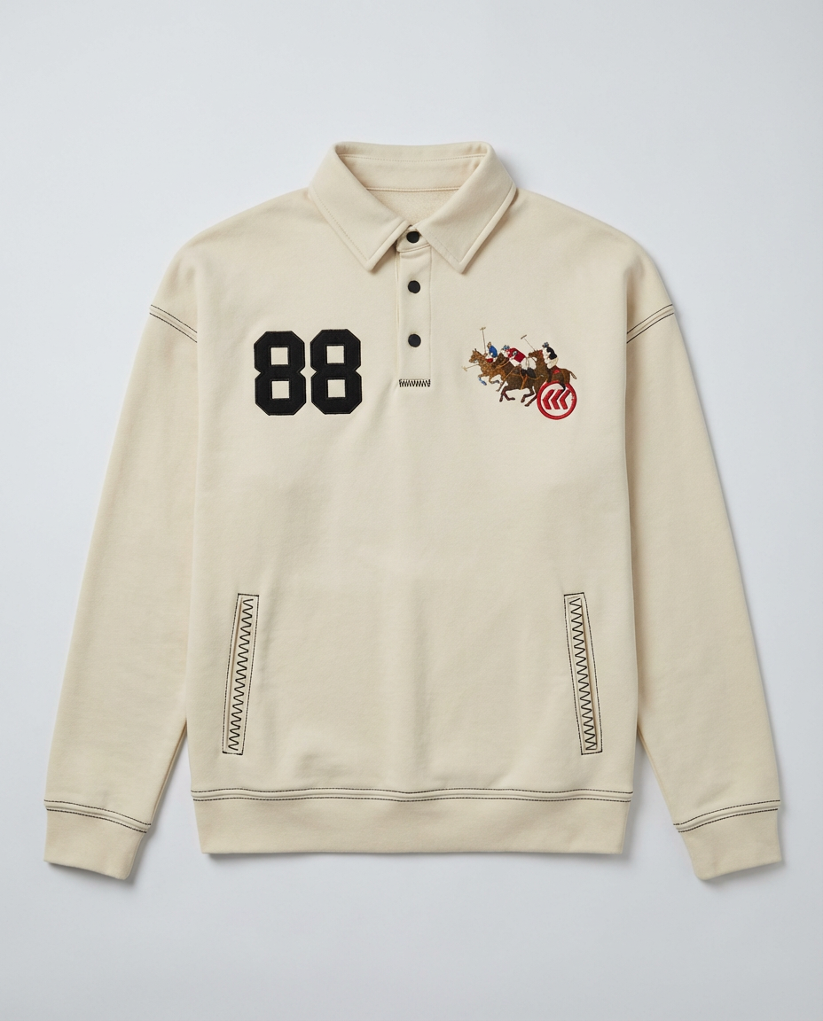 "Gallop" Polo Sweater | Gray