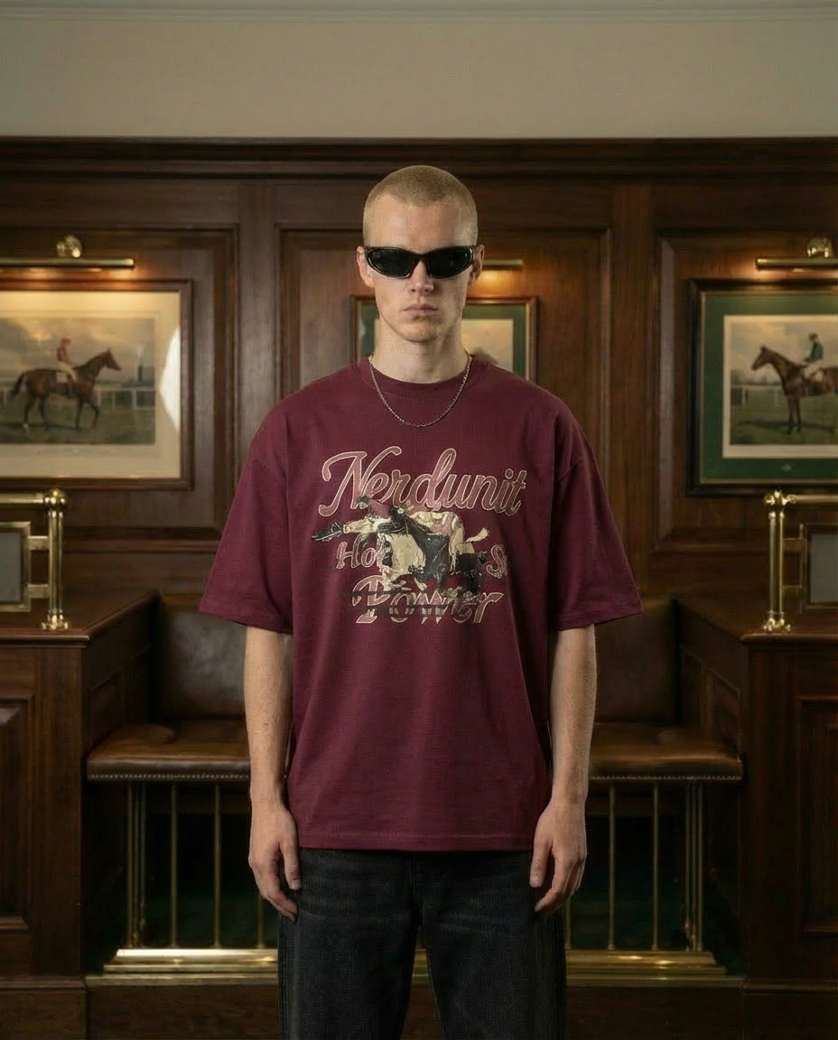 "Horsepower Club" Tee | Burgundy