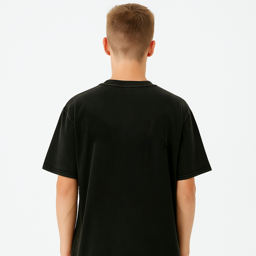 "GAZE" Washed Tee | Black