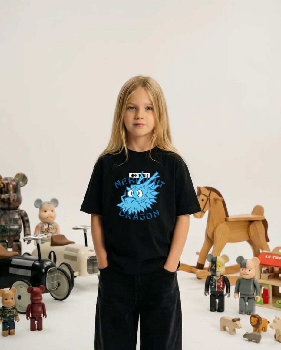 NU Dragon Kids Tee | Black