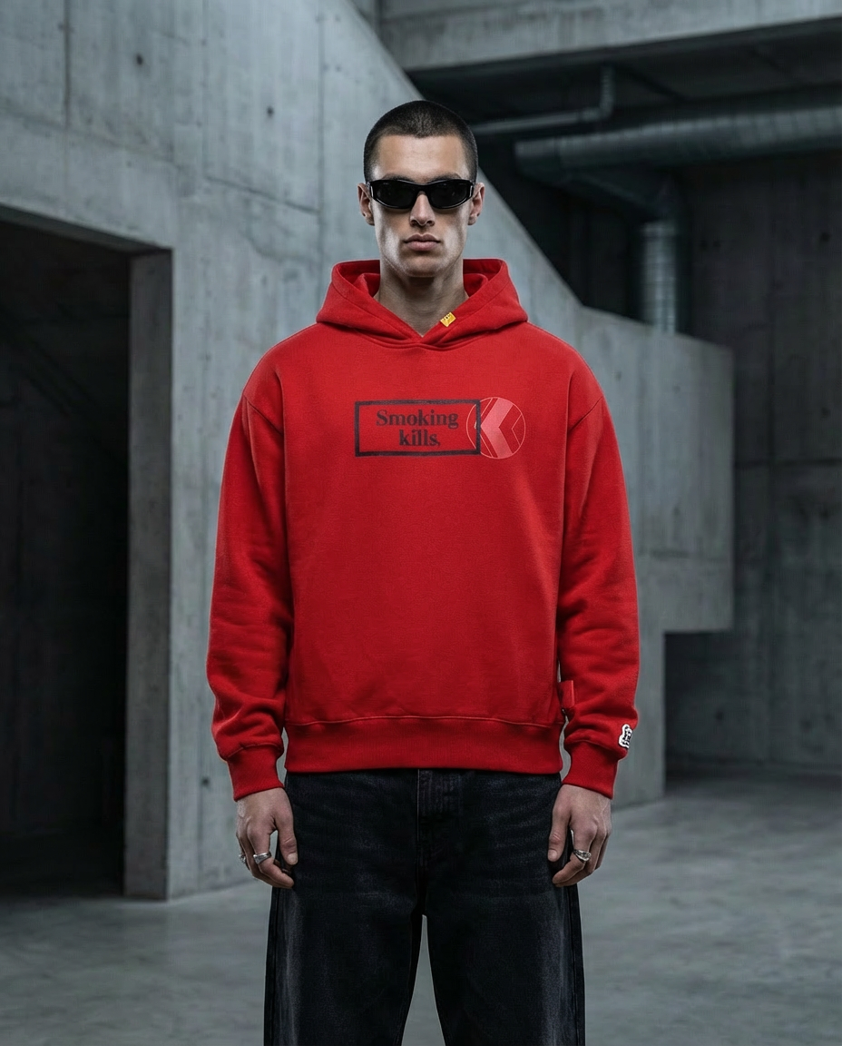 NU x FR2 "WAN FR2" HOODIE | BURGUNDY