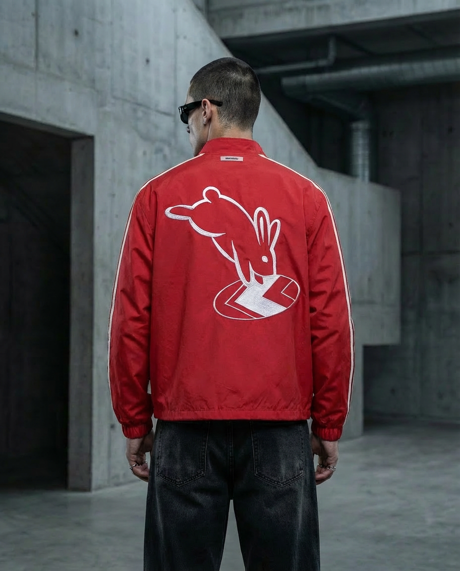 NU x FR2 RABBIT HOLE Coach Jacket | Burgundy