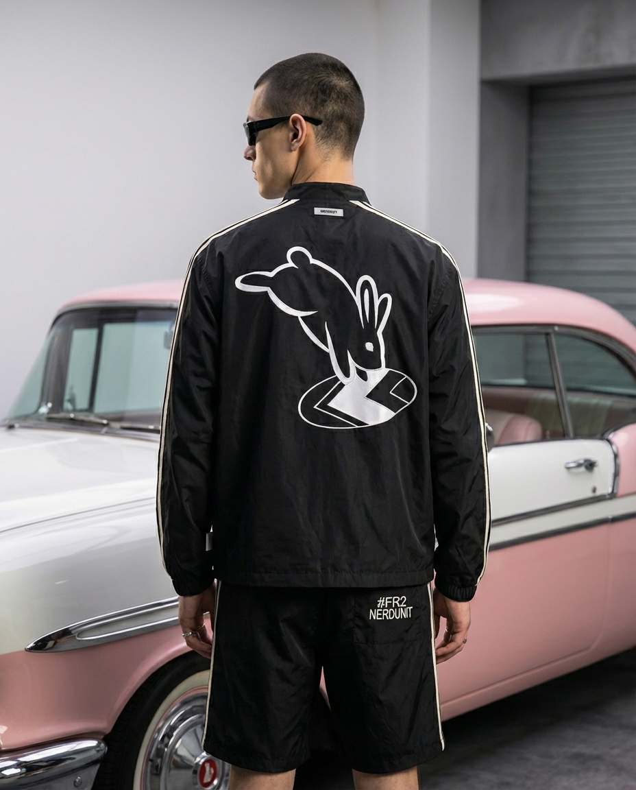 NU x FR2 RABBIT HOLE Coach Jacket | Black
