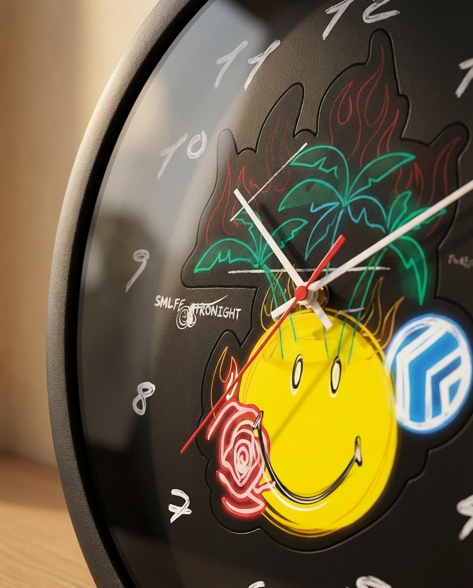 NU x SMILEY® ISLAND CLOCK | BLACK YELLOW