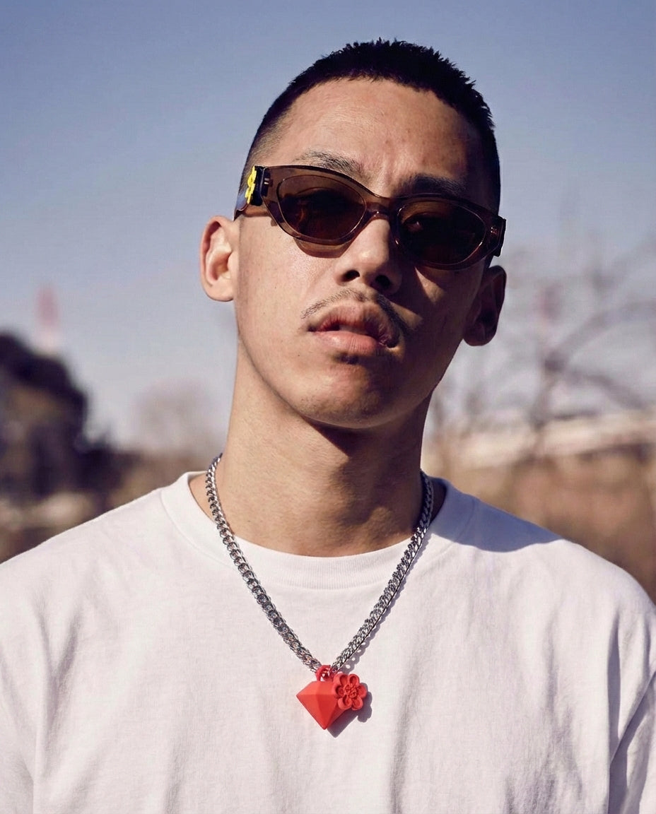 WTP "DIAMOND BLOOM" NECKLACE | FIERY RED