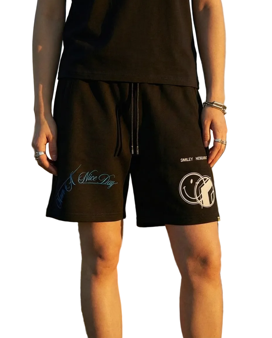 NU x Smilley® Old School Shorts | Black