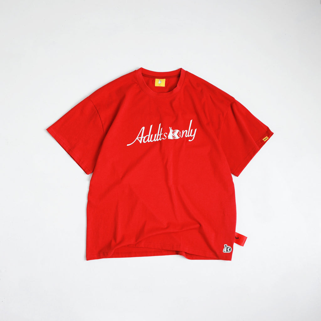 NU x FR2 "ADULTS ONLY" TEE | BURGUNDY