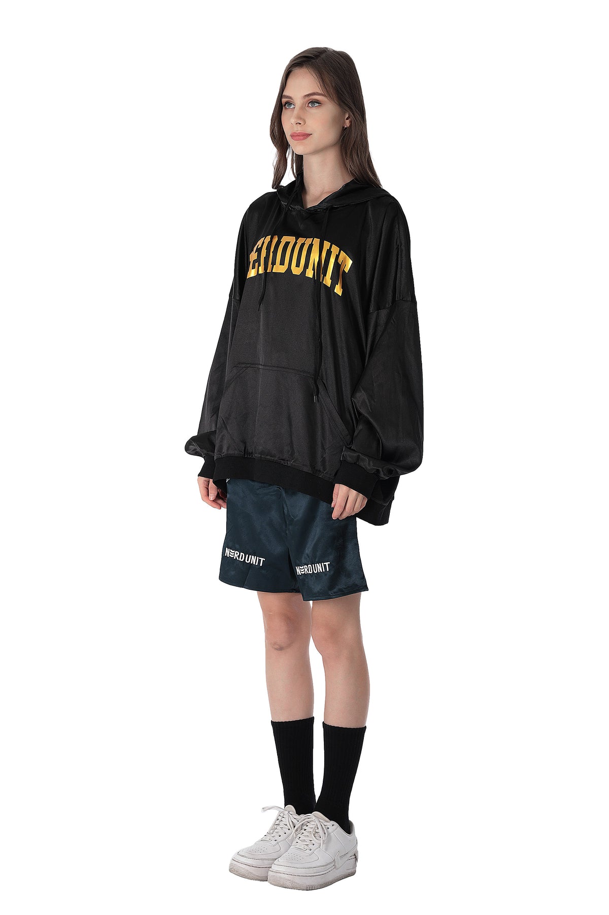ABSTRACT METALLIC HOODIE | BLACK