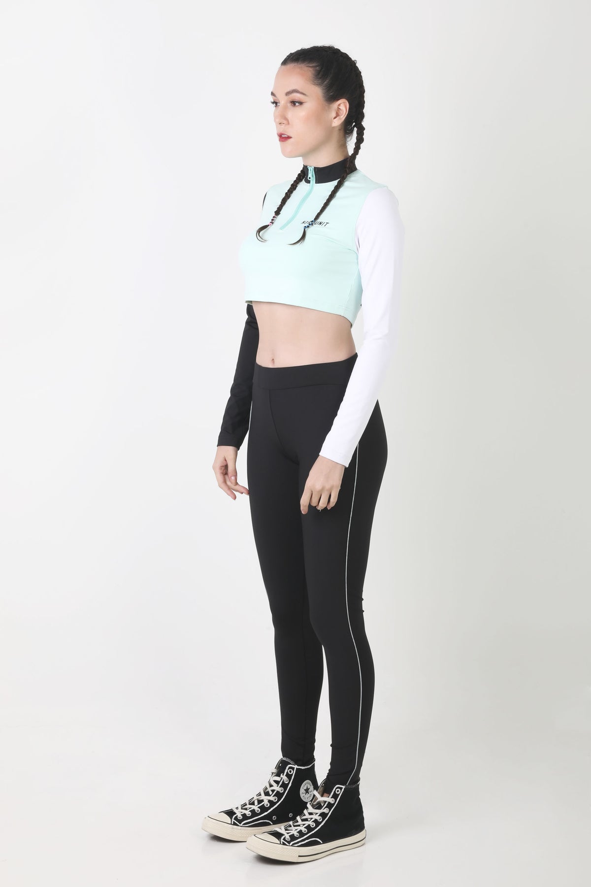 FLIGHT CROPPED TOP | BLACK GREEN WHITE