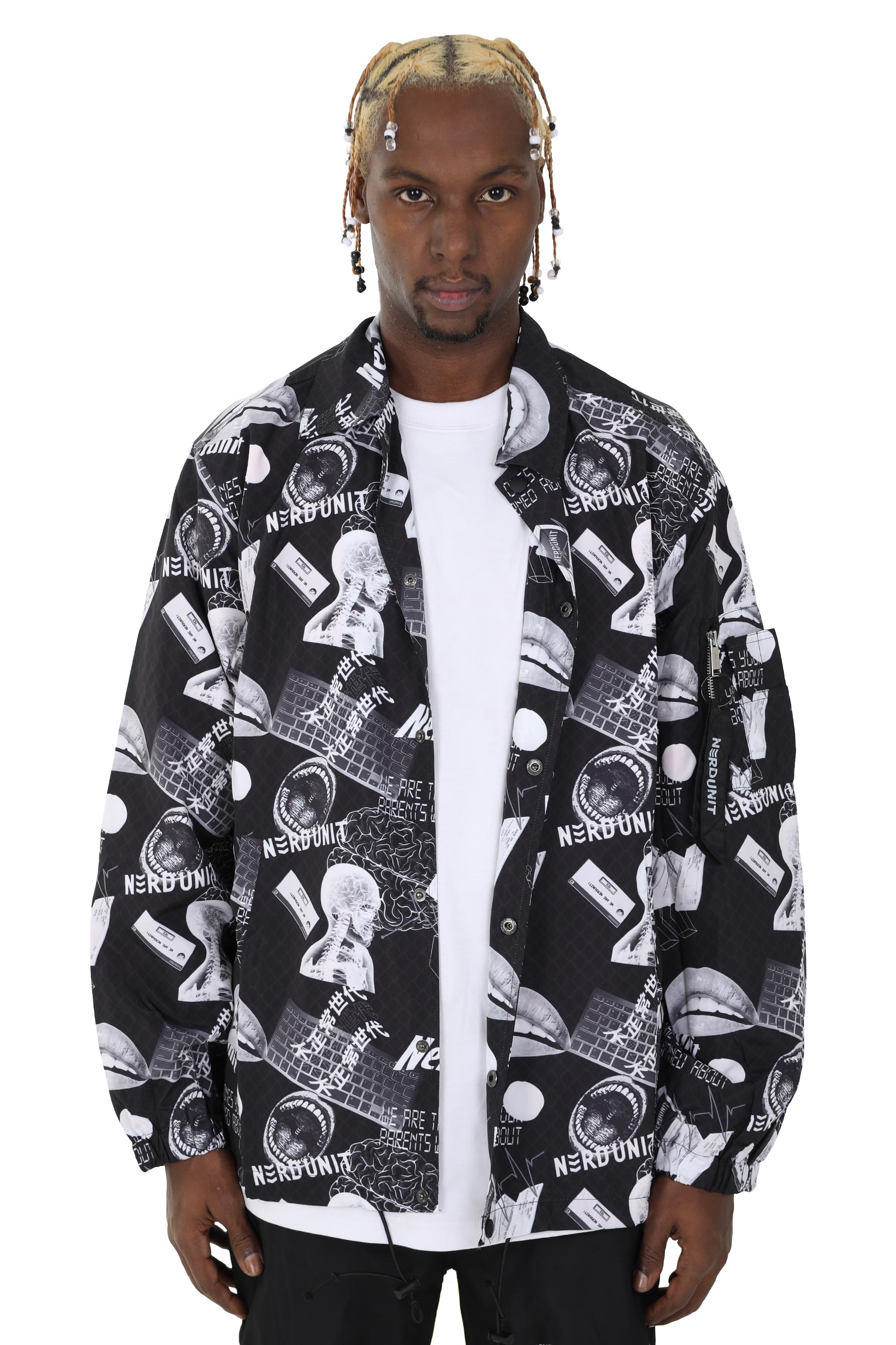 MF ALL OVER PRINT COACH JACKET | GRAY