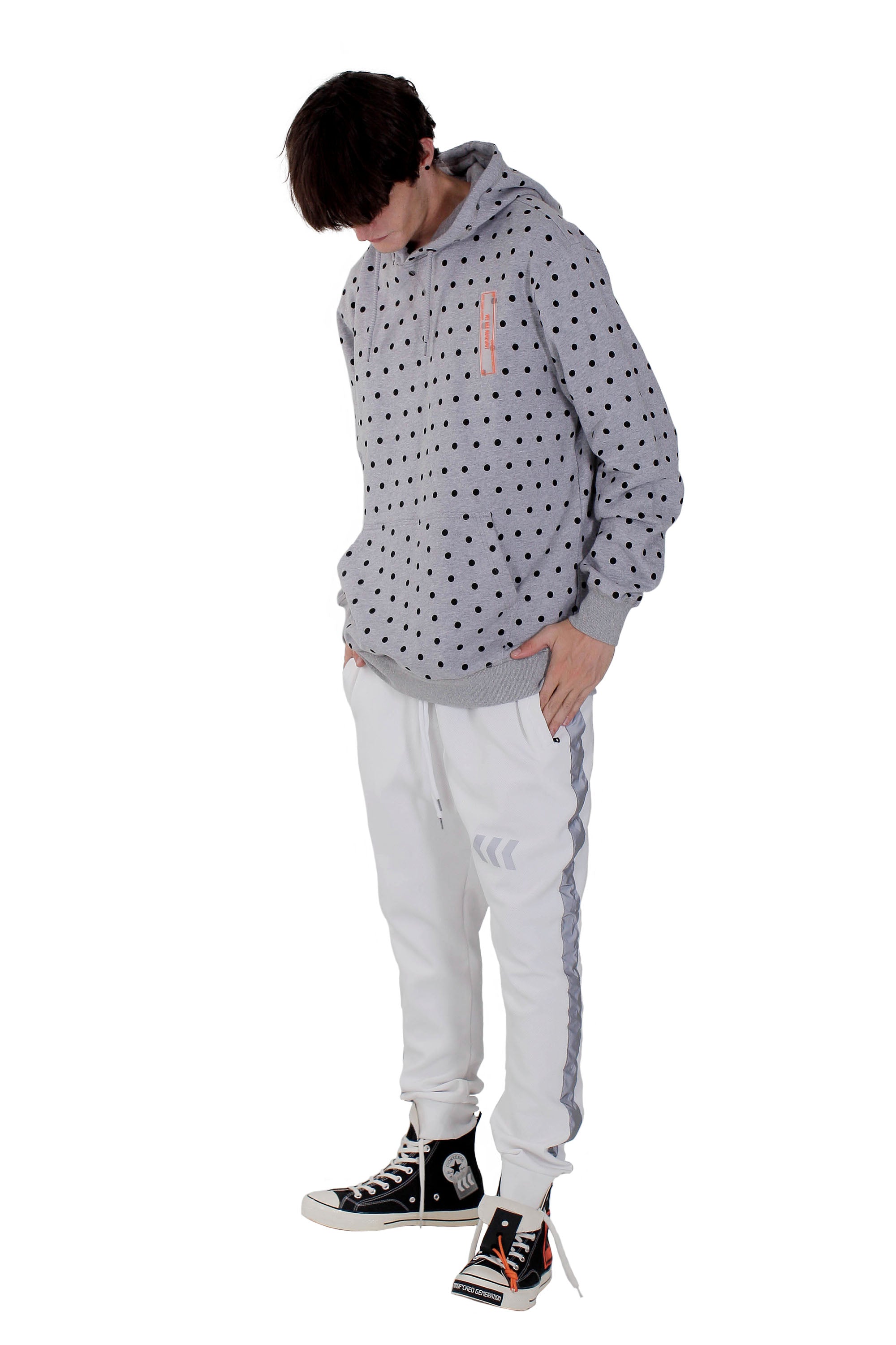 POLKA DOTS HOODIE | GRAY