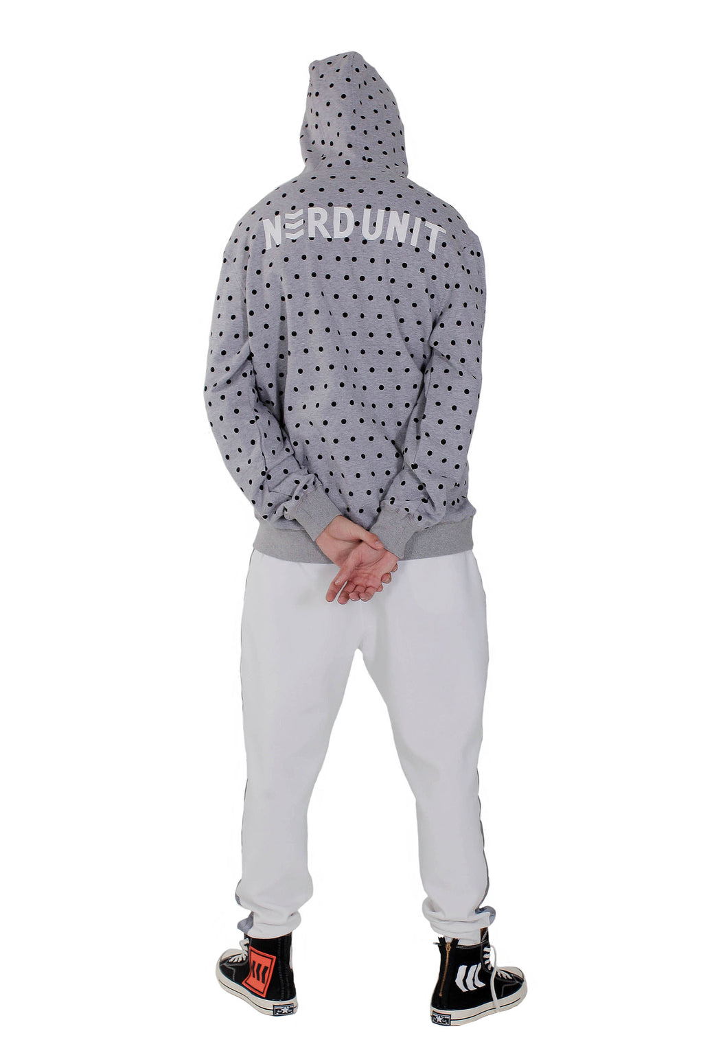 POLKA DOTS HOODIE | GRAY