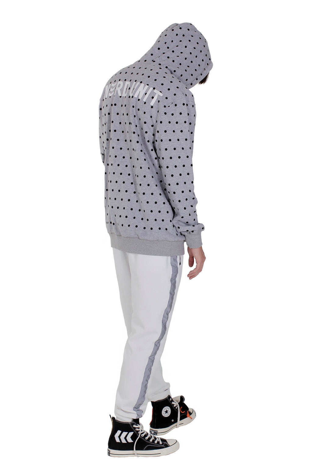 POLKA DOTS HOODIE | GRAY