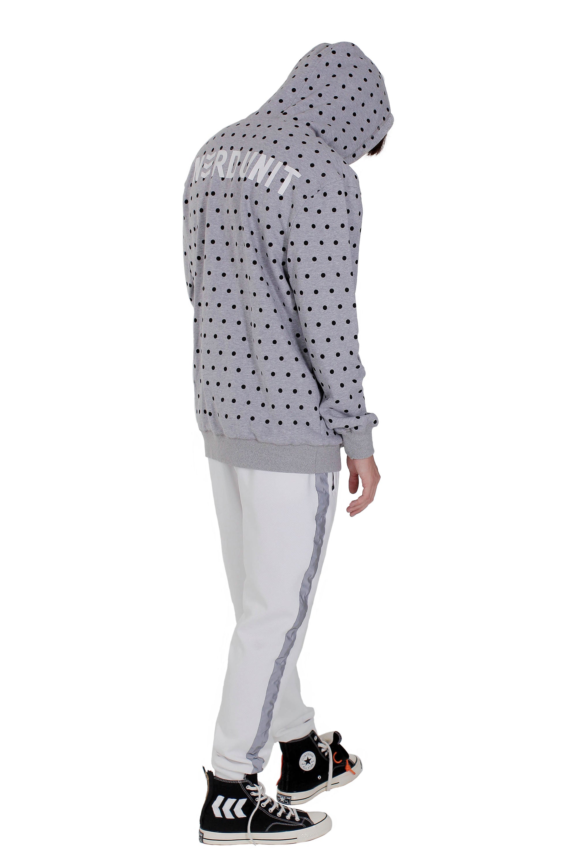 POLKA DOTS HOODIE | GRAY