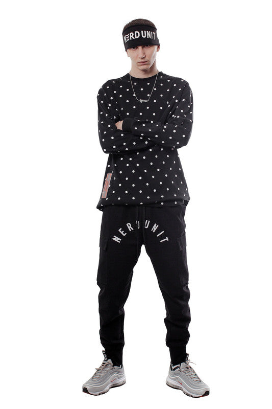 POLKA DOTS LONG SLEEVES TEE | BLACK