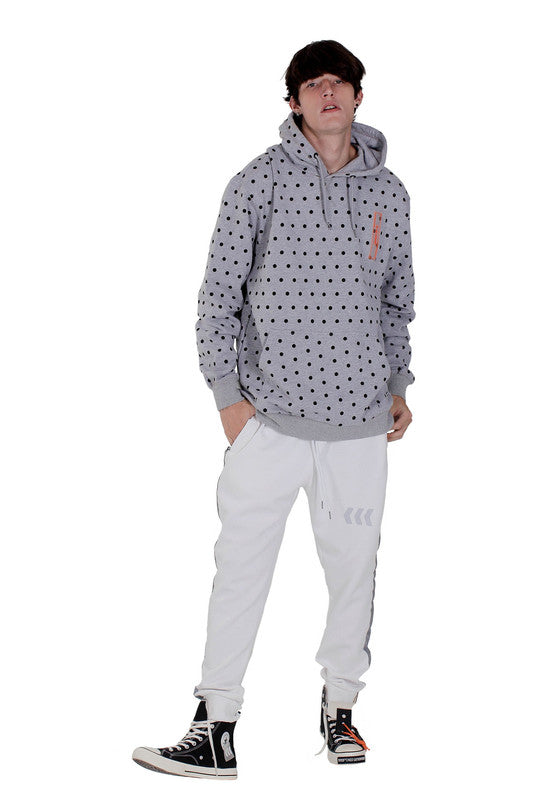 POLKA DOTS HOODIE | GRAY