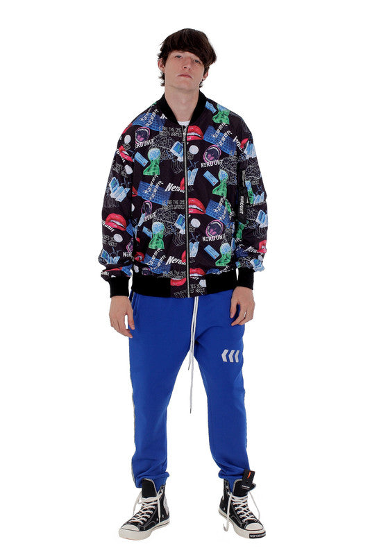 MF ALL OVER PRINT BOMBER JACKET | BLACK