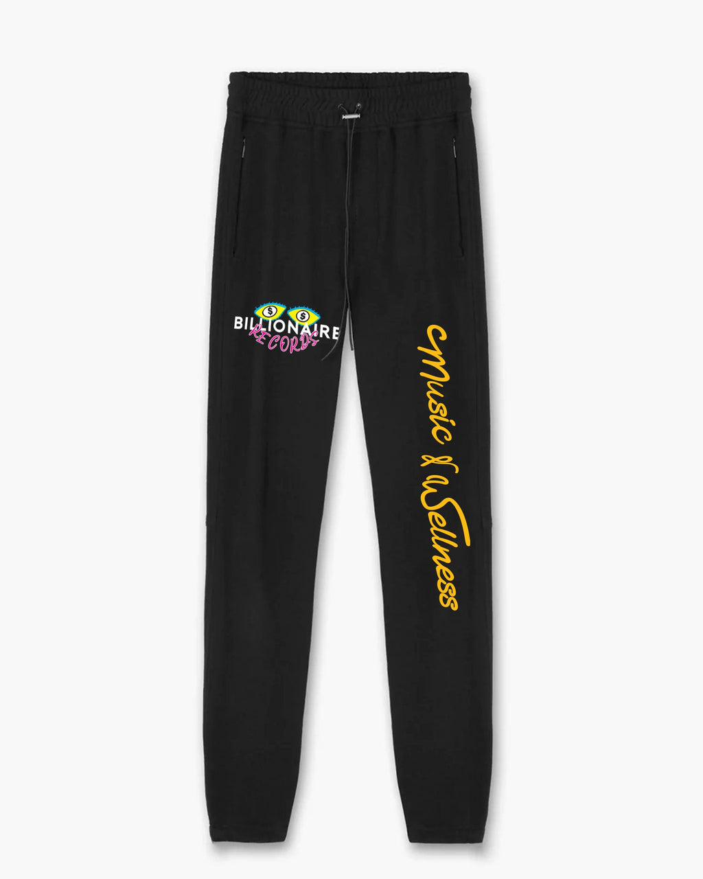Vinyl Zipper Sweatpants | Black