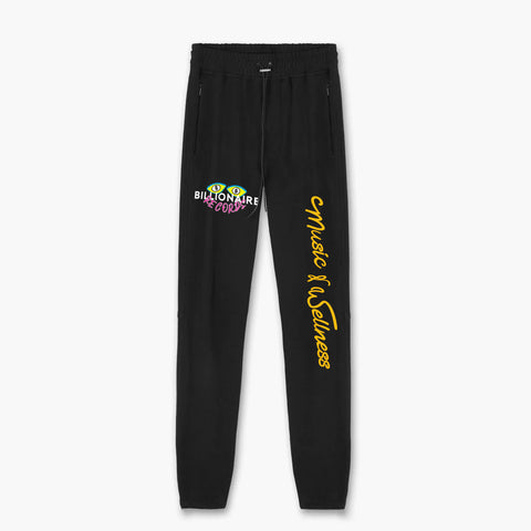 Vinyl Zipper Sweatpants | Black