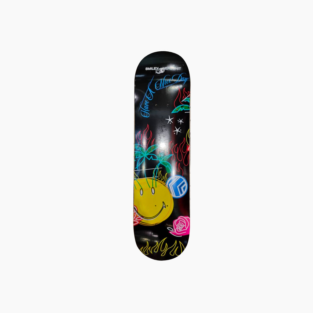 NU x Smiley® MASTERPIECE SKATE DECK A | BLACK YELLOW