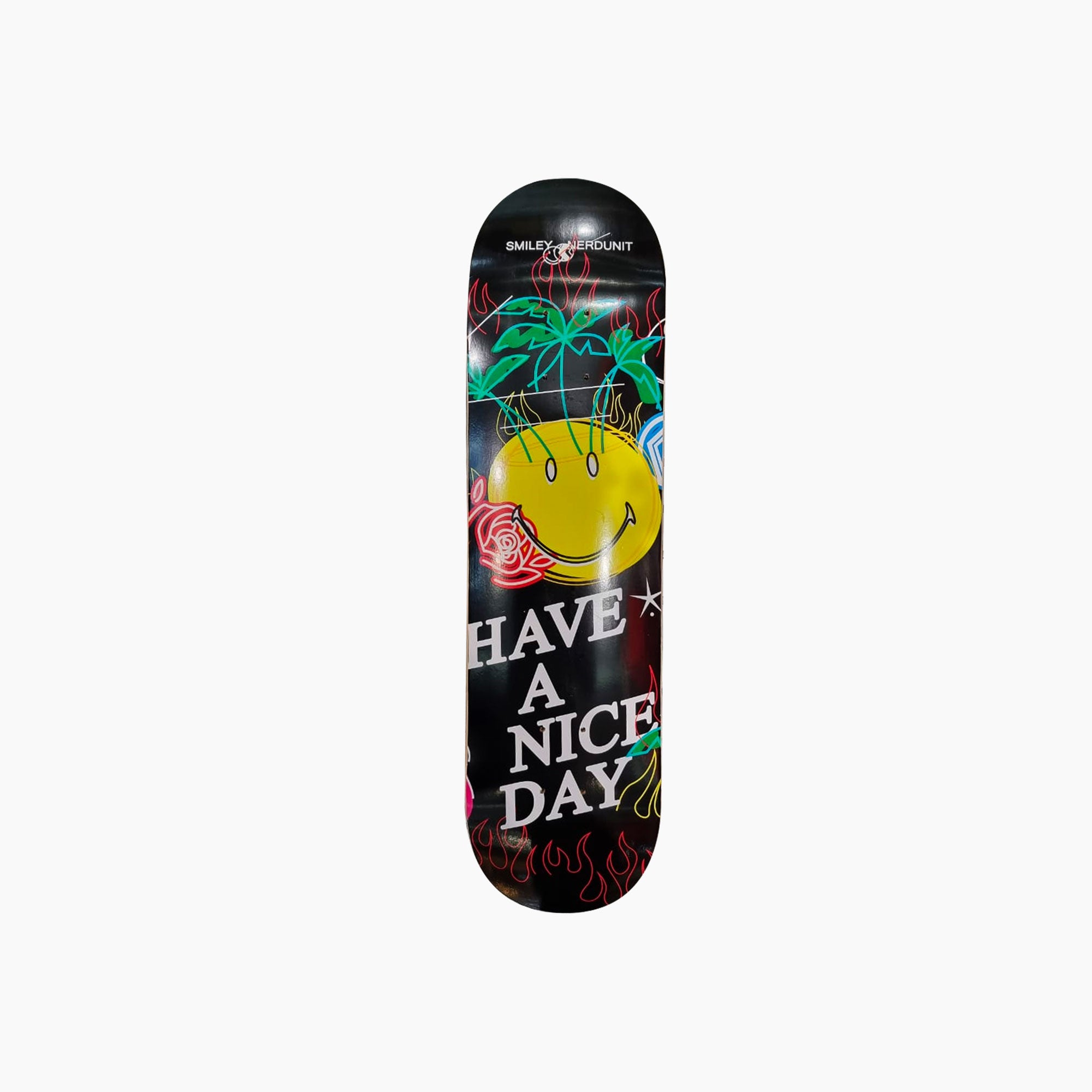 NU x SMILEY® MASTERPIECE SKATE DECK B | BLACK YELLOW